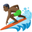 man surfing: dark skin tone on Facebook