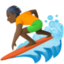 person surfing: dark skin tone on Facebook
