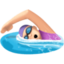 woman swimming: light skin tone on Facebook