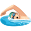 man swimming: light skin tone on Facebook