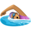 woman swimming: medium skin tone on Facebook