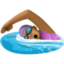 woman swimming: medium-dark skin tone on Facebook