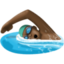 man swimming: dark skin tone on Facebook