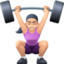 woman lifting weights: light skin tone on Facebook