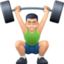 man lifting weights: light skin tone on Facebook