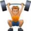 person lifting weights: medium-light skin tone on Facebook