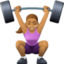 woman lifting weights: medium skin tone on Facebook