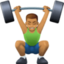 man lifting weights: medium skin tone on Facebook