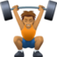 person lifting weights: medium skin tone on Facebook