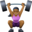 woman lifting weights: medium-dark skin tone on Facebook