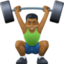 man lifting weights: medium-dark skin tone on Facebook