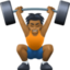 person lifting weights: medium-dark skin tone on Facebook