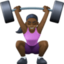 woman lifting weights: dark skin tone on Facebook