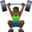 man lifting weights: dark skin tone on Facebook