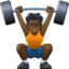 person lifting weights: dark skin tone on Facebook