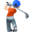 person golfing: light skin tone on Facebook