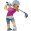 woman golfing: medium-light skin tone on Facebook