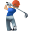 man golfing: medium-light skin tone on Facebook