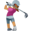 woman golfing: medium skin tone on Facebook