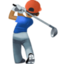man golfing: medium-dark skin tone on Facebook