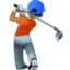 person golfing: medium-dark skin tone on Facebook