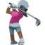 woman golfing: dark skin tone on Facebook