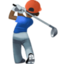 man golfing: dark skin tone on Facebook