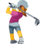 woman golfing on Facebook