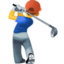 man golfing on Facebook