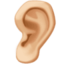 ear: medium-light skin tone on Facebook