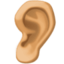 ear: medium skin tone on Facebook