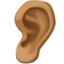 ear: medium-dark skin tone on Facebook