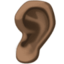 ear: dark skin tone on Facebook