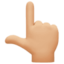 backhand index pointing up: medium-light skin tone on Facebook