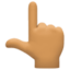 backhand index pointing up: medium skin tone on Facebook