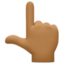 backhand index pointing up: medium-dark skin tone on Facebook