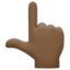 backhand index pointing up: dark skin tone on Facebook