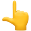 backhand index pointing up on Facebook