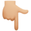 backhand index pointing down: medium-light skin tone on Facebook