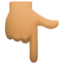backhand index pointing down: medium skin tone on Facebook