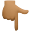 backhand index pointing down: medium-dark skin tone on Facebook