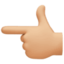 backhand index pointing left: medium-light skin tone on Facebook
