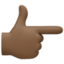backhand index pointing right: dark skin tone on Facebook