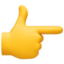 backhand index pointing right on Facebook