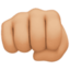 oncoming fist: medium-light skin tone on Facebook