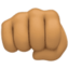 oncoming fist: medium skin tone on Facebook