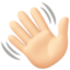 waving hand: light skin tone on Facebook