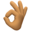 OK hand: medium skin tone on Facebook
