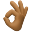 OK hand: medium-dark skin tone on Facebook