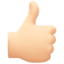 thumbs up: light skin tone on Facebook